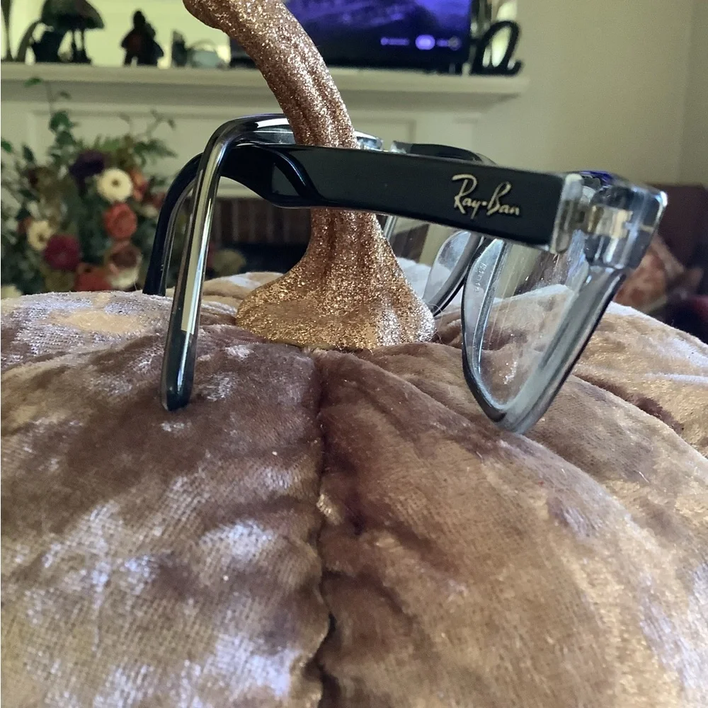 Authentic ray-ban kids black clear wayfarer eyeglasses